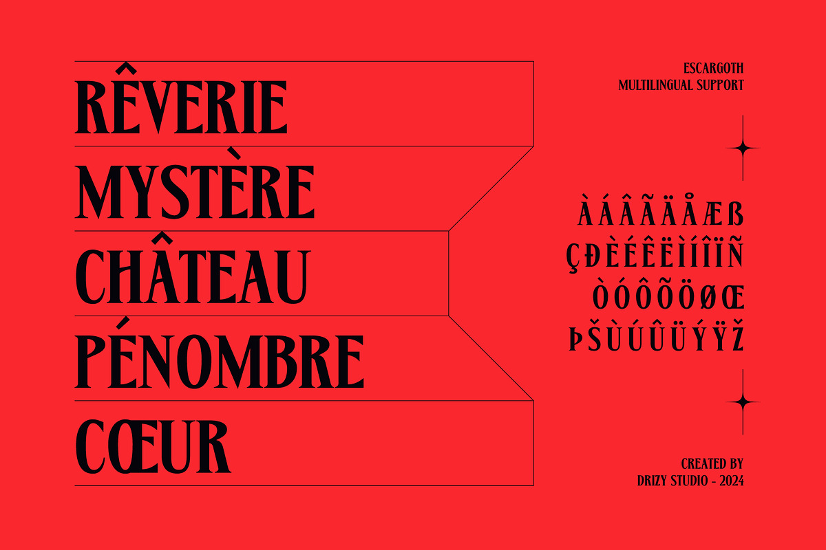 Escargoth – Gothic Condensed Classic, a Serif Font by Drizy (Photo 6 of 10)