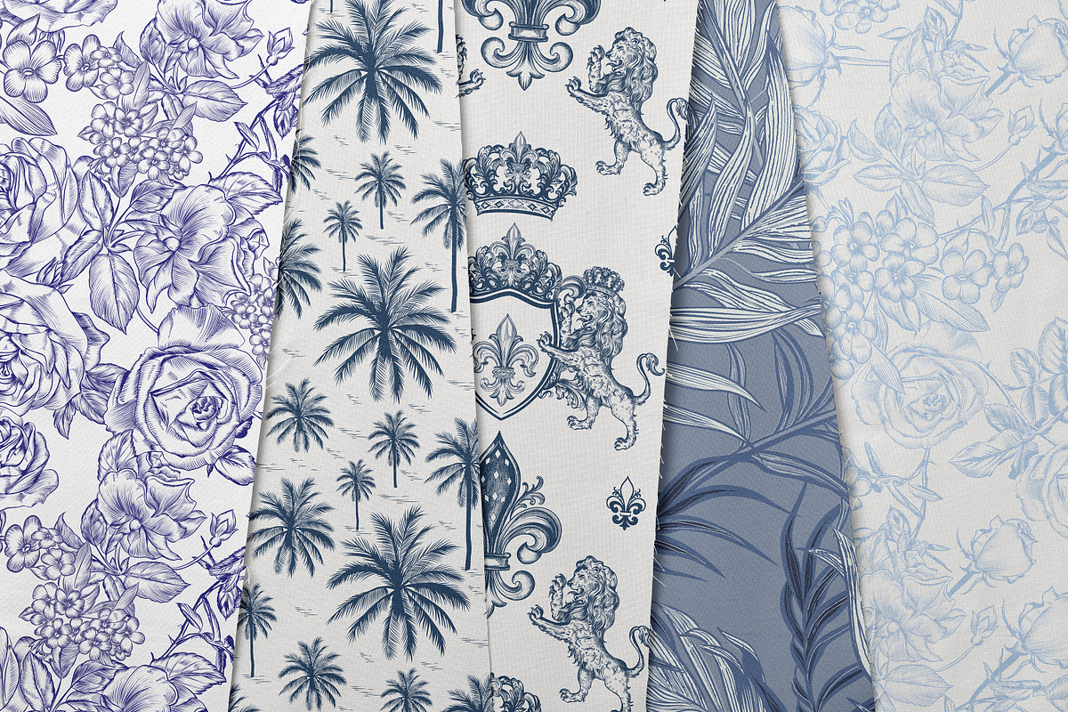 TOILE DE JOUY vector patterns set, a Seasonal Illustration by FleurArt (Photo 4 of 8)