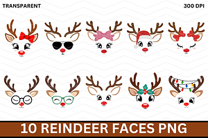 Reindeer Faces PNG, an Animal Illustration by Coralcreations