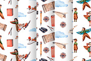 Aviators - Watercolor Clipart Set, a Texture Illustration by Mashamashastu (Thumbnail 9 of 13)