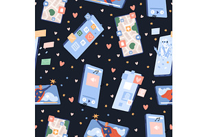 Mobile phones with various, a Technology Illustration by Vectorbuum