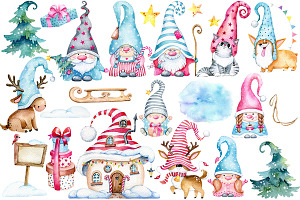 Cute Christmas Gnomes Clipart