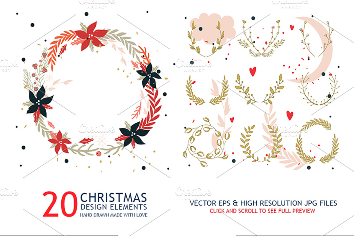 20 Christmas wreath collection, a Decorative Illustration by Anttoniu (Photo 1 of 3)