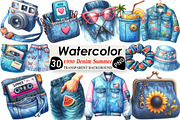 1990 Denim Summer Clipart, an Illustration by Black Bird Studio (Thumbnail 1 of 6)