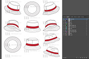Bucket Hats - Vector Template Mockup, a Hat Mockup by Mark Anthony Media (Thumbnail 4 of 4)