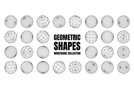 Wireframe shapes, lined sphere, an Object Illustration by 32pixels