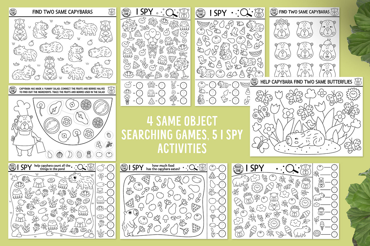 Capybara coloring games for kids, an Education Illustration by Lexi Claus (Photo 6 of 17)