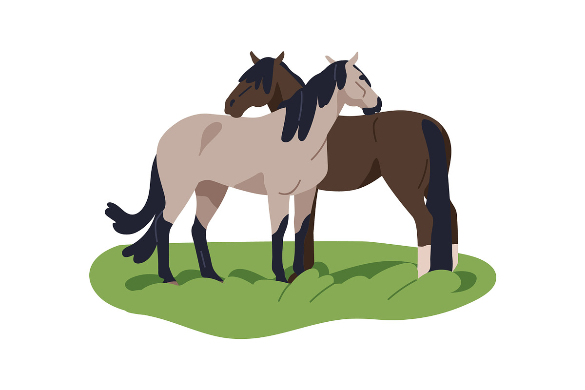 Horses together outdoors set, an Animal Illustration by Good Studio (Photo 4 of 5)
