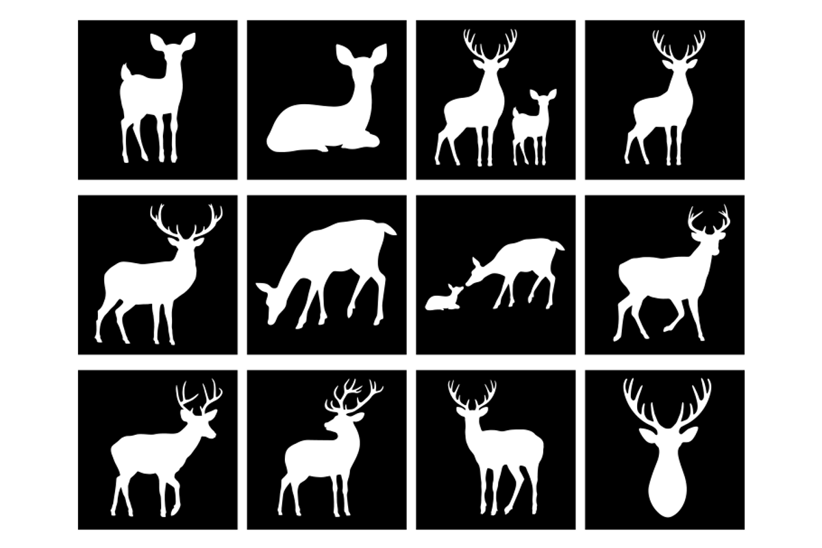 Deer Stencil, Deers Bundles Stencil., an Object Graphic by Doodle Cloud Studio (Photo 1 of 2)