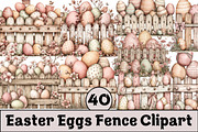 Easter Eggs Fence Clipart, an Illustration by Design Market (Thumbnail 1 of 3)