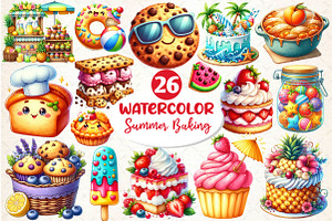 Summer Baking Clipart, an Illustration by Dream Creation