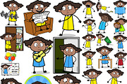 Black Girl ~ Cartoon Character Set, a Person Illustration by The Toon Company (Thumbnail 2 of 9)
