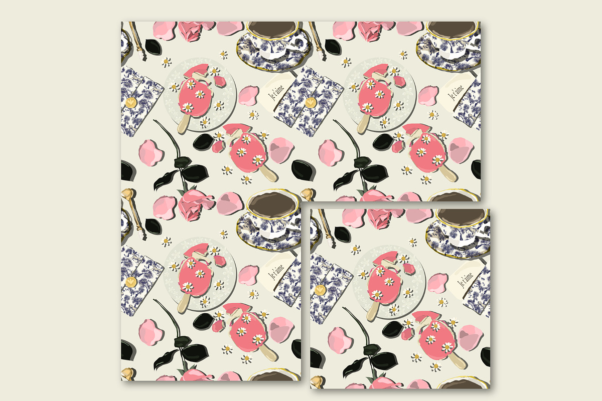 Food drink sweet modern table, a Pattern Graphic by Cotton Melon pattern Shop (Photo 5 of 6)