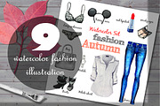 Set of classic fashion illustrations, an Illustration by A.Lila (Thumbnail 1 of 4)