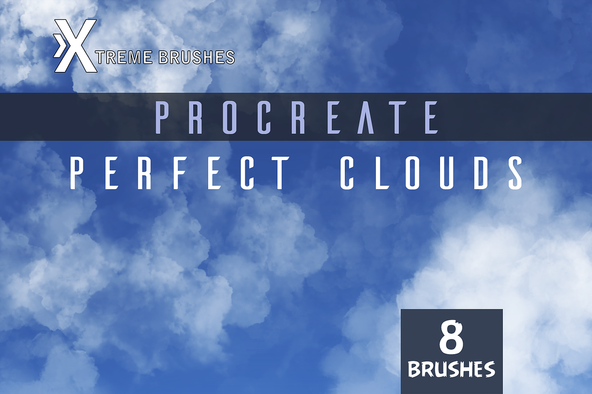 Procreate Perfect Clouds, a Brush Add-On by Extreme Brushes (Photo 1 of 2)