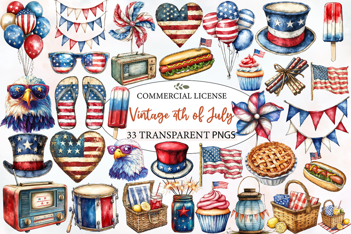 Vintage 4th of July Independence Day, an Illustration by Designworld (Photo 1 of 5)