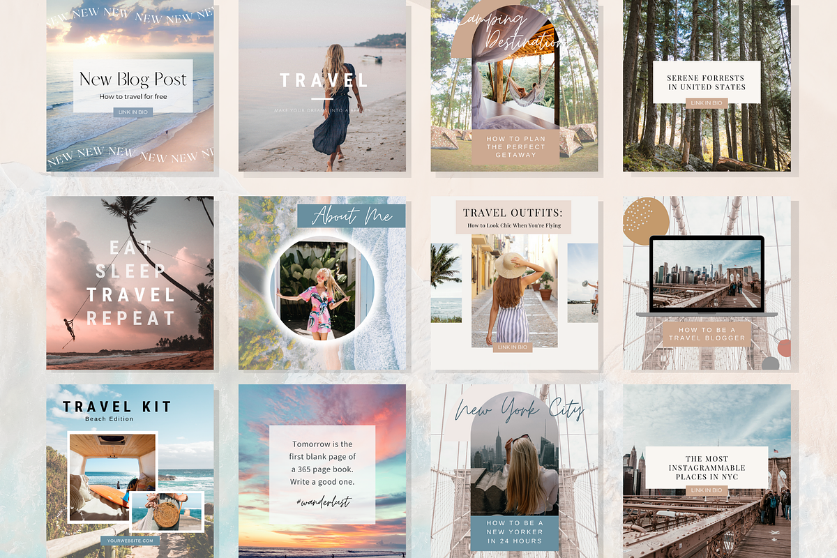 50 TRAVEL Instagram Templates 2026, a Social Media Template by SocialMediaTemplate (Photo 3 of 8)
