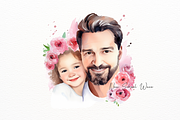 Father's Day with Child Clipart, a Person Illustration by New-School-Wave (Thumbnail 2 of 5)