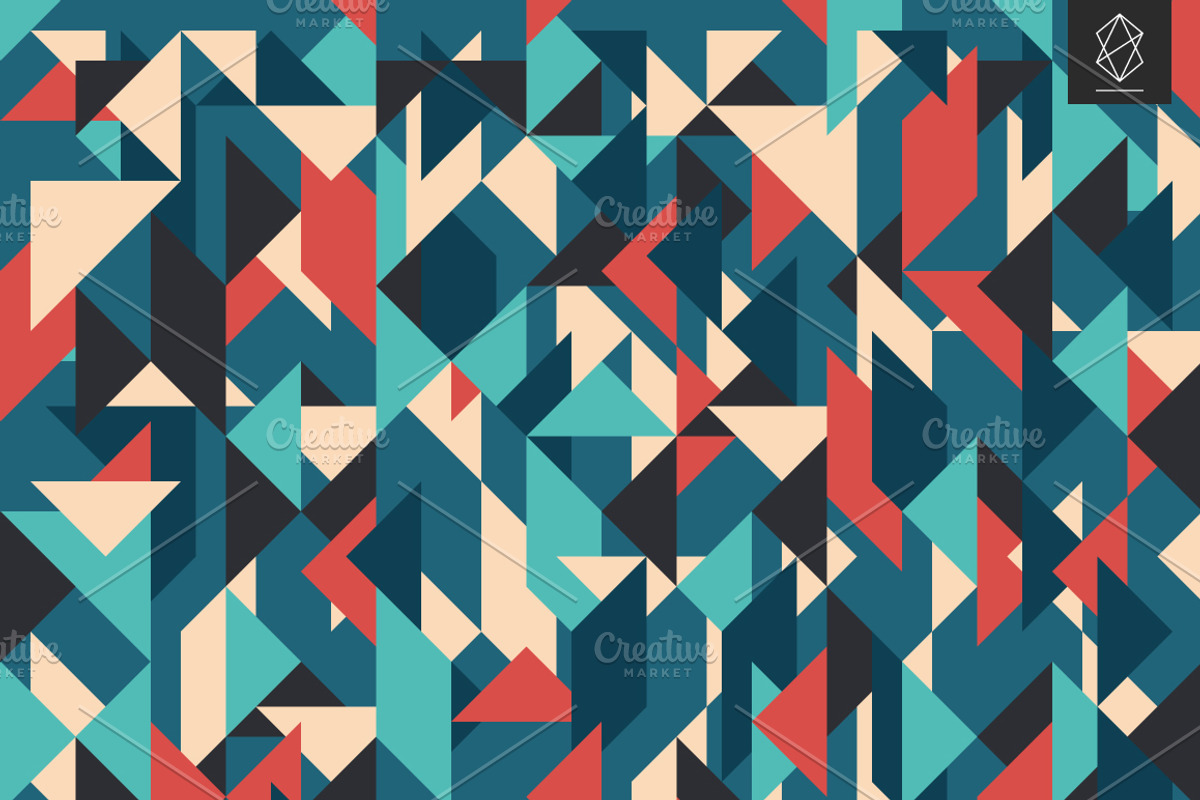 Geometric retro backgrounds, a Pattern Graphic by Yury Velikanov (Photo 2 of 11)