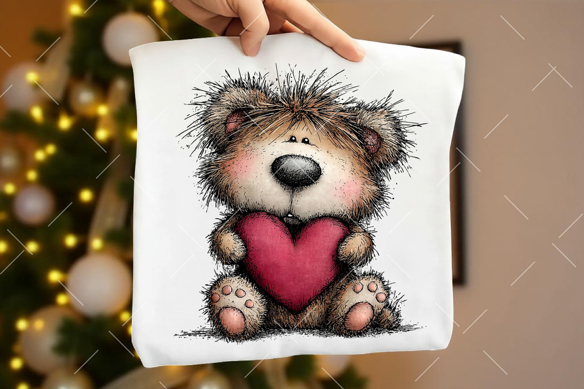 Whimsical Valentine Teddy Bear Clipa, an Illustration by OK Design (Photo 5 of 6)