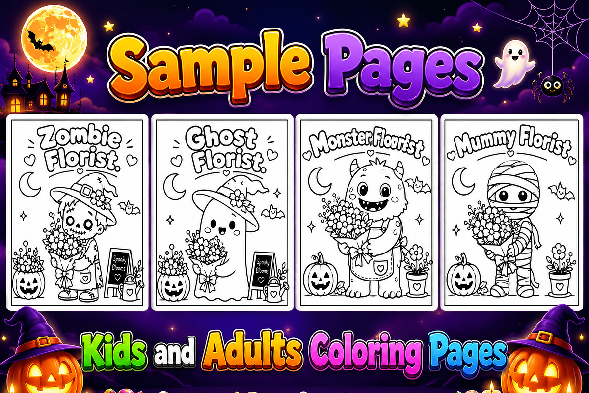 Halloween Boo Florist Coloring Book, a Seasonal Illustration by Design Zone (Photo 4 of 5)