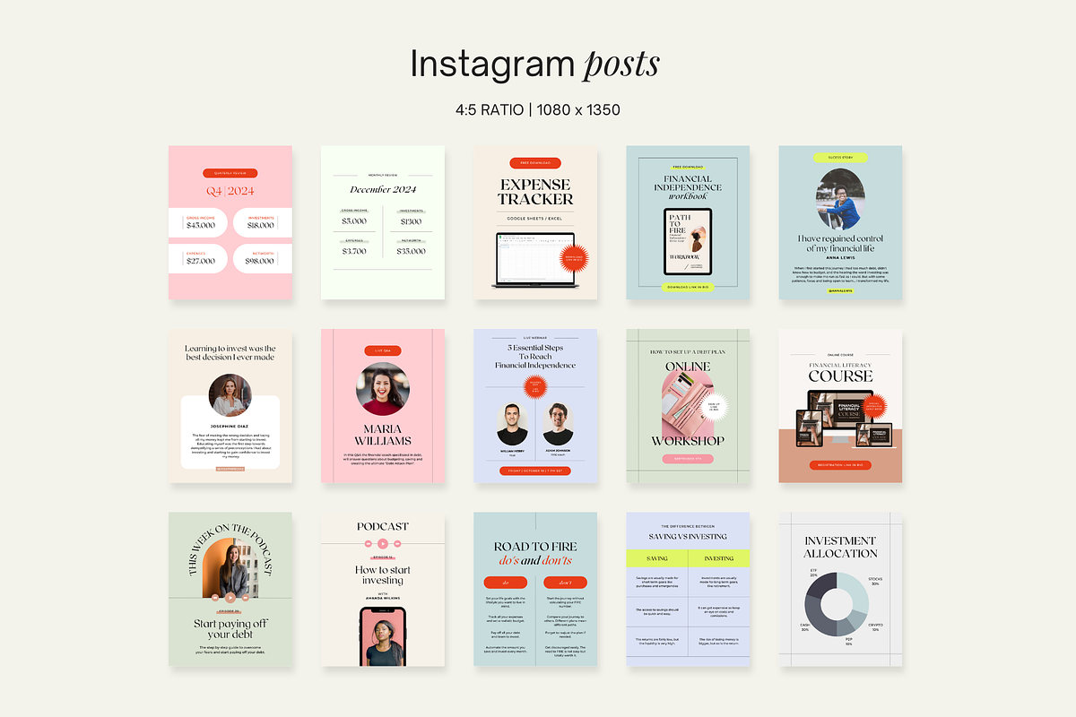 Financial Coach Instagram Pack Canva, a Social Media Template by Studio Mindu (Photo 5 of 10)