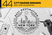 44 Linear City Badges, an Outline Icon by Kursat Unsal (Thumbnail 1 of 25)