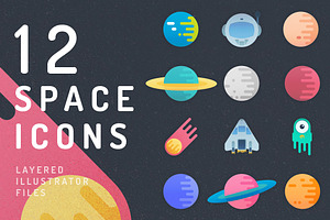 12 Vibrant Space Icons