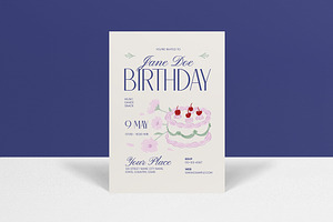 Floral Birthday Invitation, an Invitation Template by graphicook