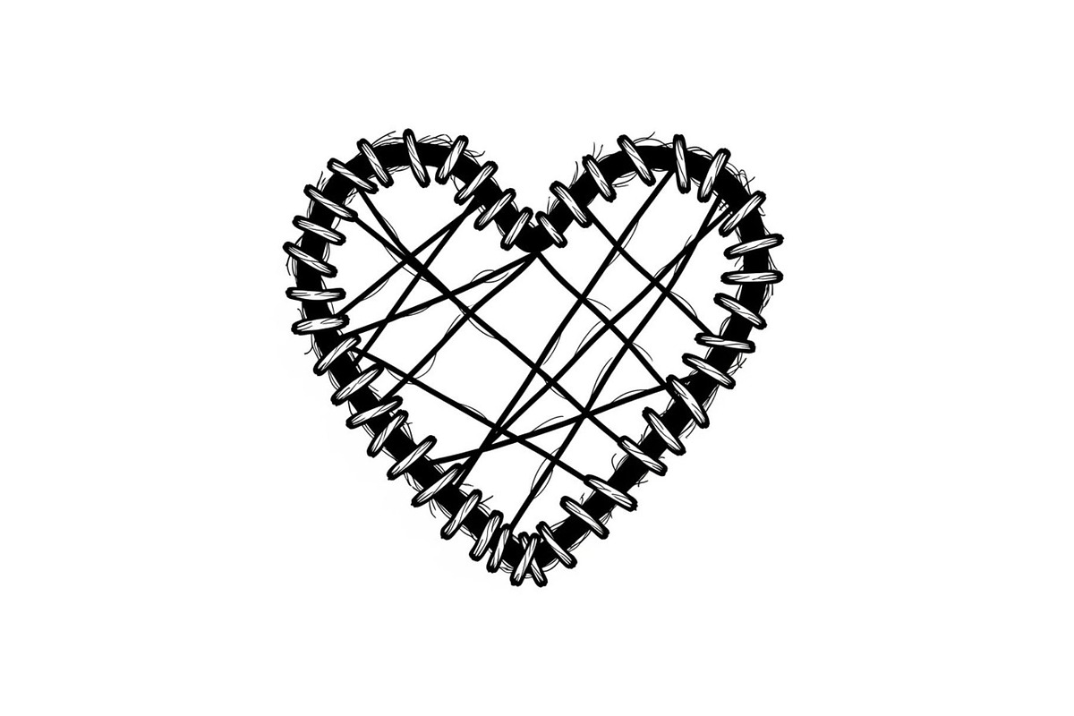 Stitched Heart Silhouette Vector Bun, an Illustration by Designs_River (Photo 19 of 41)