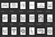 150 animals for adult coloring book, an Animal Illustration by Somjai King (Thumbnail 7 of 10)