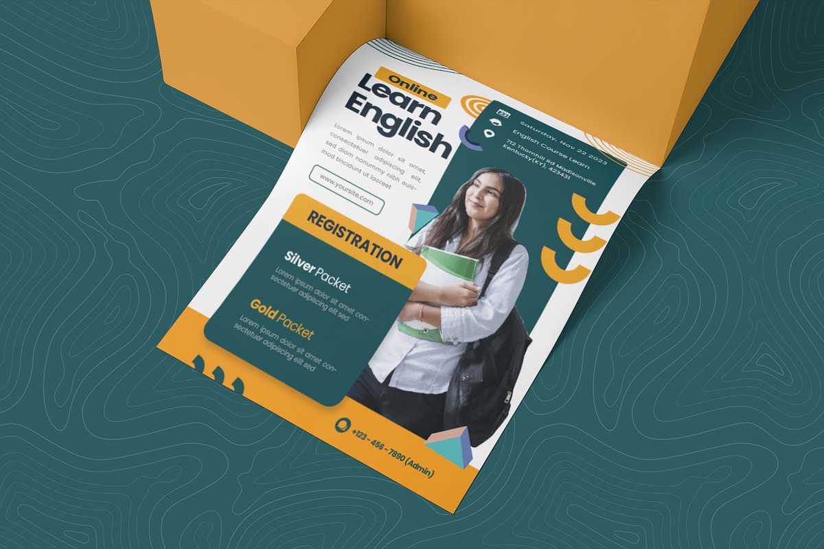 English Course Flyer, a Flyer Template by Esensifiksi.studio