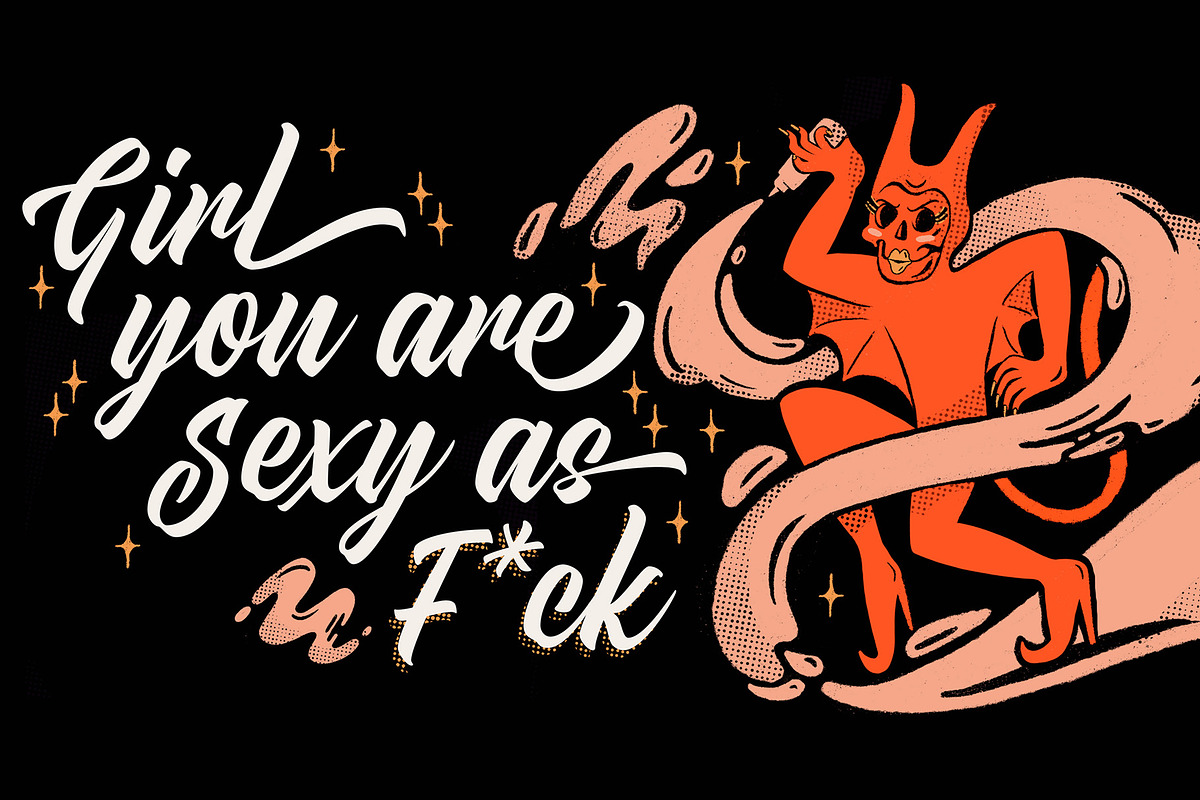 Hot Salsa brush font preview 3