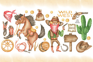 Watercolor Wild West Set