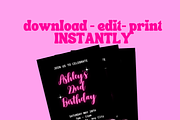 NEON PINK Party Invitation Template, an Invitation Template by PLANETSEL (Thumbnail 2 of 4)