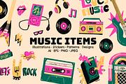 Music Illustrations Vector Set, an Illustration by HeyLuisa (Thumbnail 1 of 9)