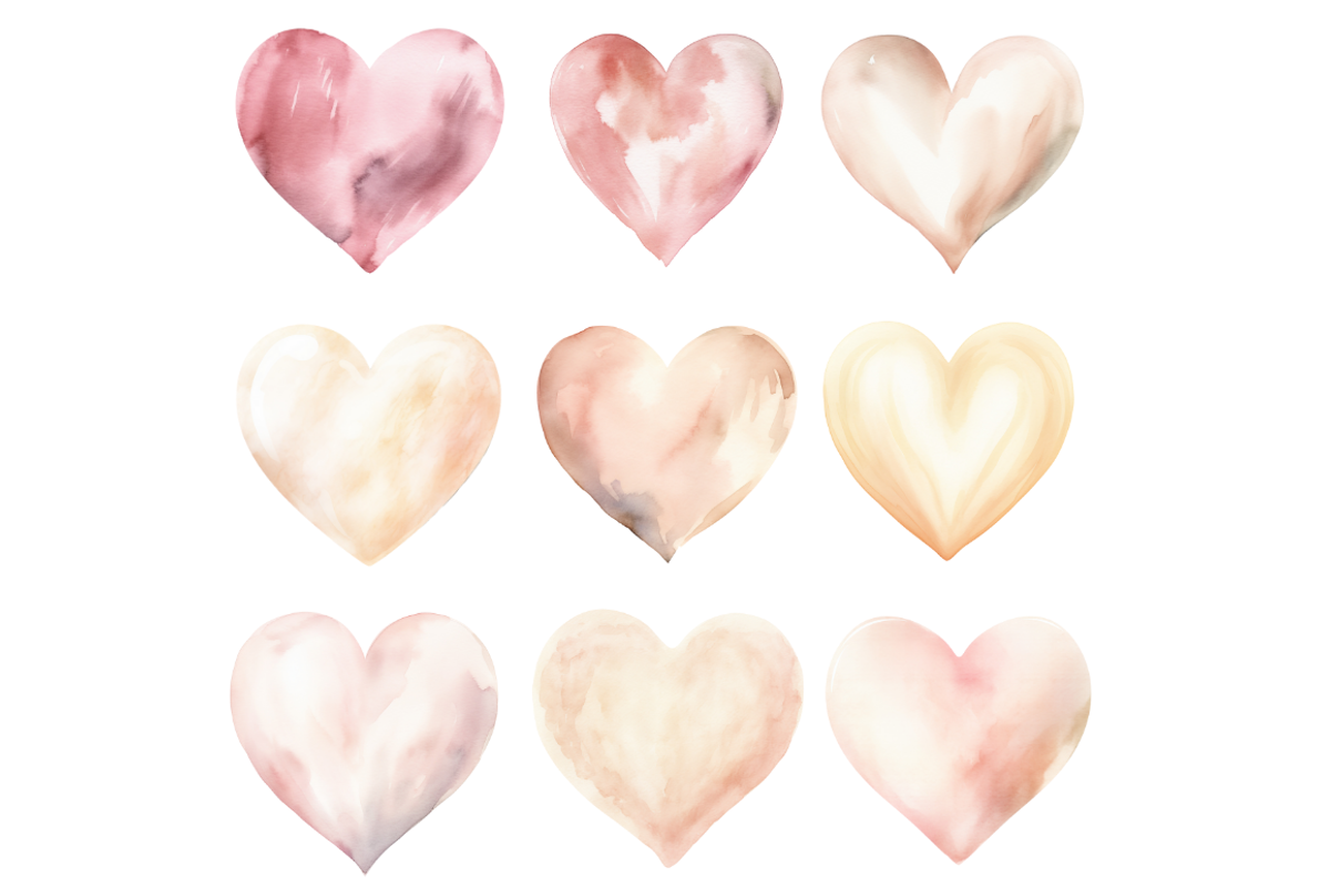 Watercolor Pastel Heart Cliparts, an Illustration by Mash Mash Stickers (Photo 4 of 9)