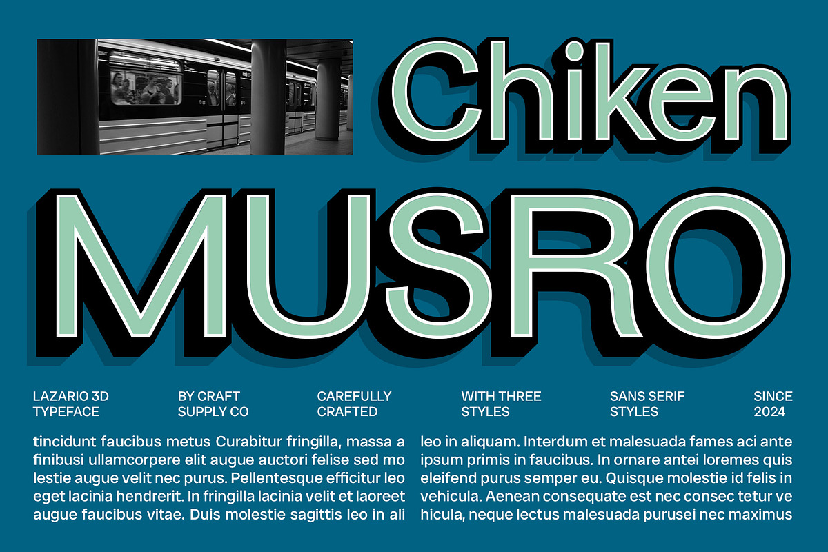 Lazario 3D, a Sans Serif Font by Craft Supply Co. (Photo 5 of 8)