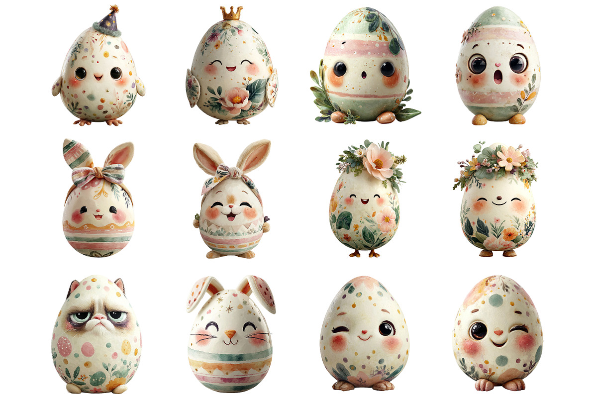Funny Eggs Easter Clipart, an Illustration by DreamArtGraphic (Photo 2 of 4)