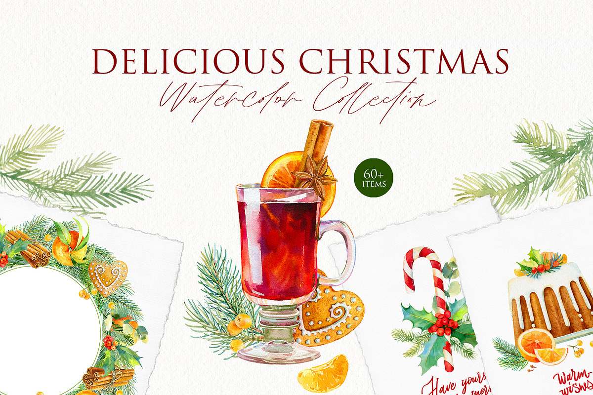 Delicious Christmas Watercolor set, a Decorative Illustration by Natasha Koltsova (Photo 1 of 10)