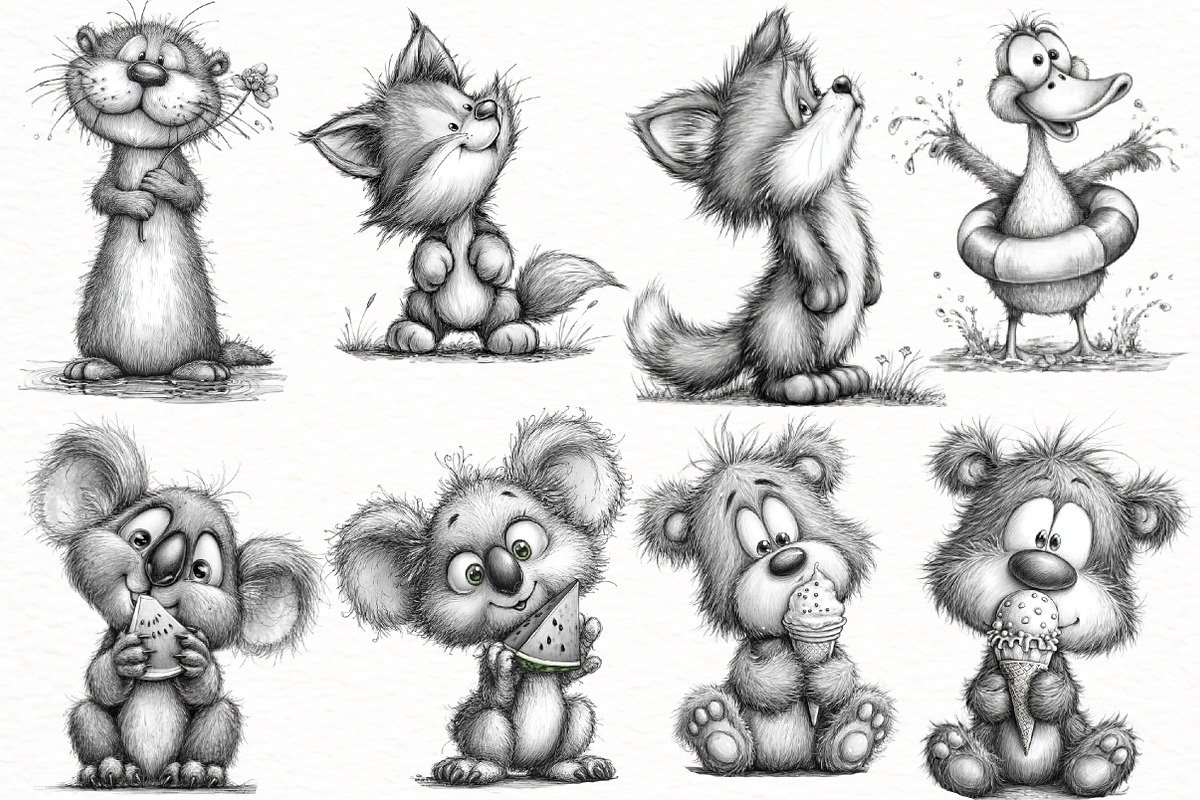 Whimsical summer Animals clipart, an Illustration by Designworld (Photo 2 of 8)