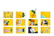 Brochures on yellow mockup set, a Brochure Template by YuMyart (Thumbnail 5 of 6)