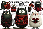 Whimsical Valentine Cat Clipart, an Illustration by Dream Creation (Thumbnail 1 of 7)