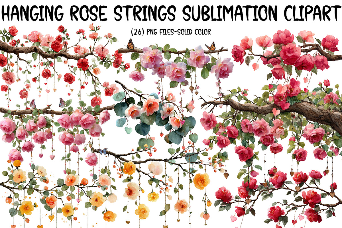 Hanging Rose Strings Sublimation, an Illustration by Designworld (Photo 1 of 8)