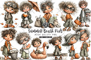 Summer Beach Kids Clipart Bundle, a Seasonal Illustration by OK Design (Thumbnail 1 of 6)