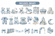 Blue Toile Baby Clipart, an Object Illustration by TatiMockup (Thumbnail 2 of 3)