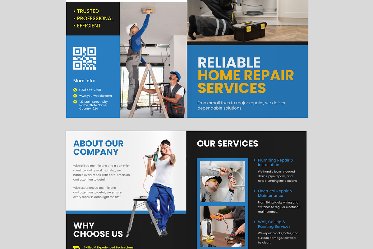 Home Repair Bifold Brochure, a Brochure Template by Annora Studio (Photo 5 of 6)