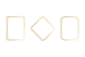 Elegant golden watercolor frames in, an Illustration by okskukuruza