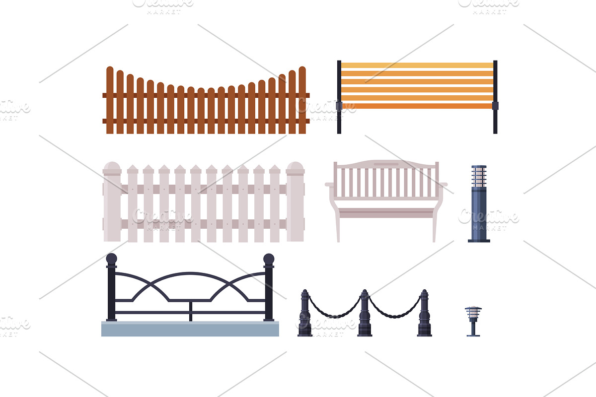 Decorative Fences Collection, an Object Illustration by TopVectors
