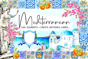 BIG Watercolor Mediterranean Set